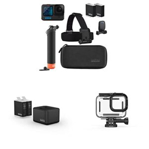 gopro hero11 black accessory bundle & dual battery charger + 2 enduro batteries & protective housing (hero11 black/hero10 black/hero9 black) - official accessory