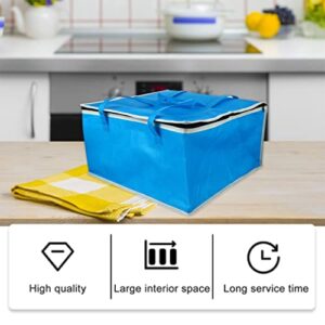 Mobestech Insulated Pizza Bags for Food Delivery, Pizza Carrier Insulated Bags Food Storage Delivery Bags 13.76 x 13.76 x 8.65 (Blue)