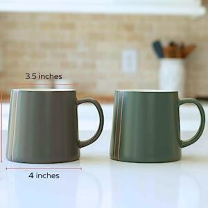 HONED Ceramic Large Coffee Mug Set of 2, 16 oz Coffee Cups, Handcrafted Unique Coffee Mugs or Tea Cup Set, Modern Coffee Mug for Home, Office or Gift, Dishwasher and Microwave Safe