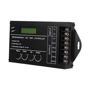 Miokycl DC12/24V 20A Programmable LED Time Controller 5 Channels Color Adjustable with CD USB Cable