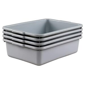 yuright 4 pack 13 l commercial bus tubs, grey, small restaurant dish tub box