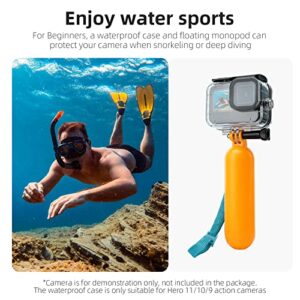 Adaptom Action Camera Accessories Kit w/Waterproof Case for GoPro, Neck Mount+Selfie Stick+Bike Mount for GoPro Hero 11 10 9 8 7 6 5 4 GoPro Max GoPro Fusion Insta360 DJI Osmo Most Action Camera