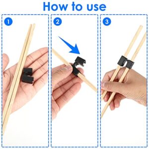 TIESOME 8Pcs Reusable Chopstick Helpers, Training Chopstick Hinges Connector Practice Chopsticks for Adults, Kids, Beginner, Trainers or Learner(Mix color)