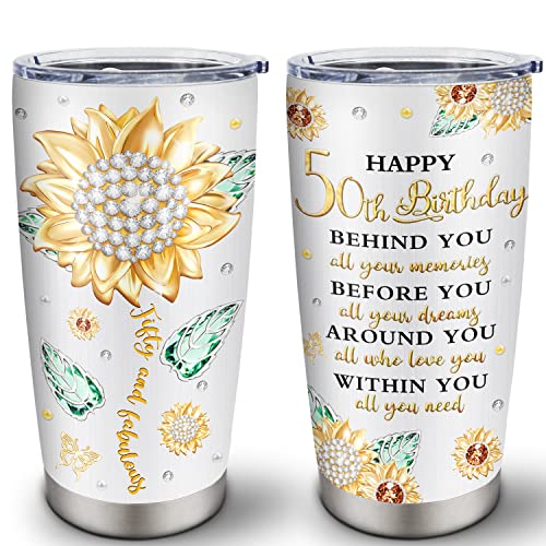 Biomlon 50th Birthday Gifts for Women/Men Tumblers 20oz, Womens 50th Birthday Gift Ideas Mug, 1973 Birthday Gifts for Women Cup, Cool Funny Gifts for 50 Year Old Woman, 50 Year Old Gifts for Women