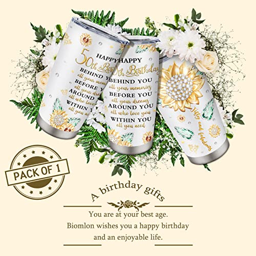 Biomlon 50th Birthday Gifts for Women/Men Tumblers 20oz, Womens 50th Birthday Gift Ideas Mug, 1973 Birthday Gifts for Women Cup, Cool Funny Gifts for 50 Year Old Woman, 50 Year Old Gifts for Women