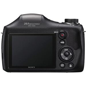 Sony Cyber-Shot DSC-H300 Digital Camera (Black) (DSCH300/B) + 64GB Memory Card + Card Reader + Case + Flex Tripod + Memory Wallet + Cleaning Kit (Renewed)