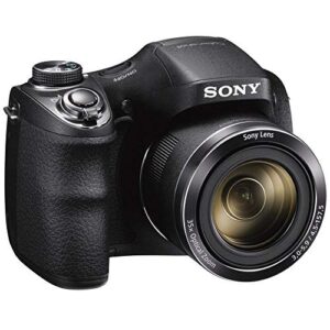 Sony Cyber-Shot DSC-H300 Digital Camera (Black) (DSCH300/B) + 64GB Memory Card + Card Reader + Case + Flex Tripod + Memory Wallet + Cleaning Kit (Renewed)