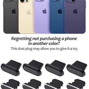 8 Pack Anti Dust Plugs for iPhone 14 Pro Max Mini 13 12 11 X Xs 8 Plus iPad AirPods + Mini Storage Box iPhone Charging Port Plugs, Black