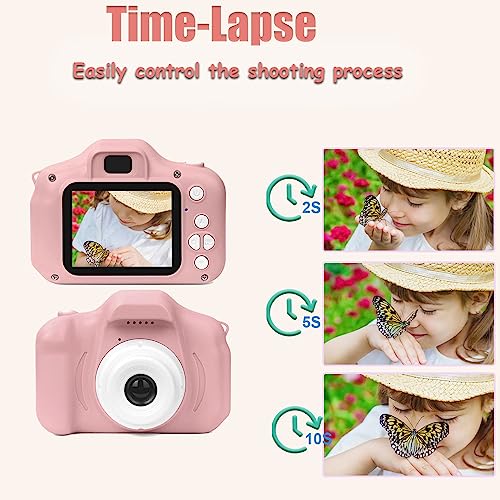 Kids Camera,Toddler Camera for Kids 3-8 Years Old, Toy Gifts for Boys and Girls,Portable Birthday Gifts for 3 4 5 6 7 8 Year Old, Rechargeable 1080P Digital Video Cameras with 32GB SD Card