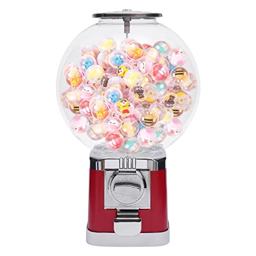 Fetcoi Red Vending Machines, Bubble Gumball Bank Candy Gumball Machine for 1.26" Bubble Gum Ball Candy, Gumball Candy Dispenser for Kids Game Retail Stores - for $1 Coins