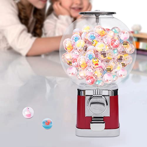 Fetcoi Red Vending Machines, Bubble Gumball Bank Candy Gumball Machine for 1.26" Bubble Gum Ball Candy, Gumball Candy Dispenser for Kids Game Retail Stores - for $1 Coins