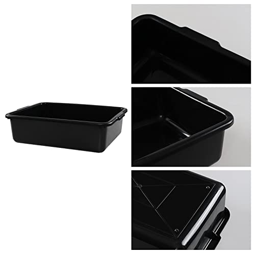 Wekioger 4-Pack Commercial Bus Tubs, 22 L Plastic Utility Bus Box, Black