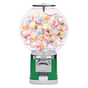 freestanding vending machine lockable large capacity candy gumball dispenser machine classic gumball bank commercial vending machine for kids child birthday christmas party, green