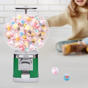 Freestanding Vending Machine Lockable Large Capacity Candy Gumball Dispenser Machine Classic Gumball Bank Commercial Vending Machine for Kids Child Birthday Christmas Party, Green