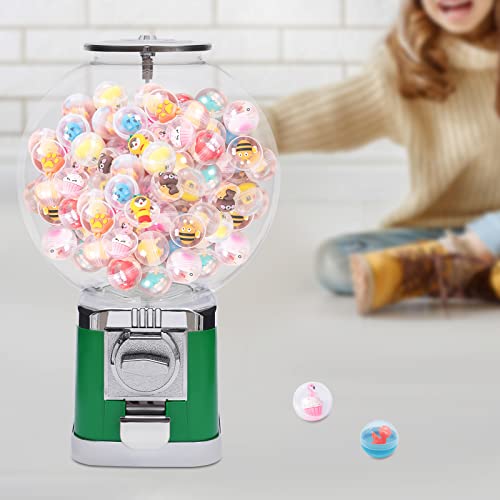 Freestanding Vending Machine Lockable Large Capacity Candy Gumball Dispenser Machine Classic Gumball Bank Commercial Vending Machine for Kids Child Birthday Christmas Party, Green