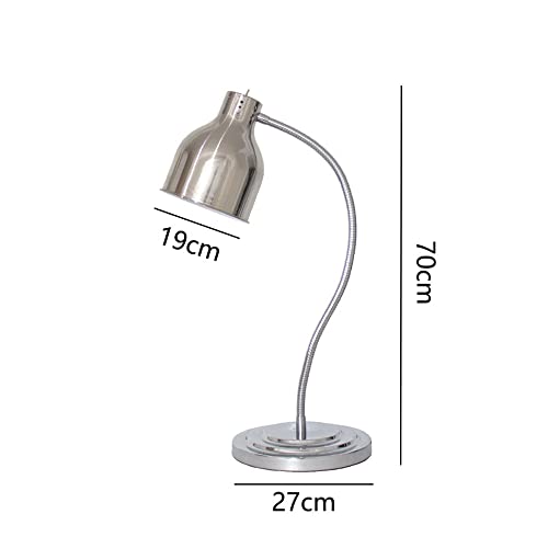 Restaurant Heating Lamp Freestanding Food Heating Infrared Food Warming Lamp for Home Kitchen Restaurant Buffet Keep Warm Portable Electric Heater Lamp 250w (Silver-1)