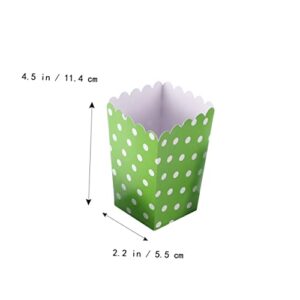 LABRIMP 24pcs Popcorn Boxes Disposable Popcorn Boxes Popcorn Holder Theater Popcorn Boxes Snack Box Carton European and American Green Foldable Snack Boxes Paper Snack Boxes