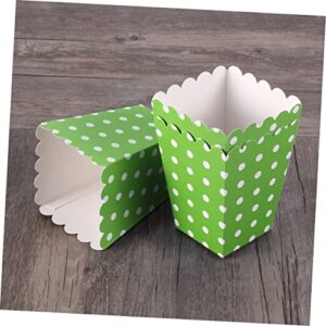 LABRIMP 24pcs Popcorn Boxes Disposable Popcorn Boxes Popcorn Holder Theater Popcorn Boxes Snack Box Carton European and American Green Foldable Snack Boxes Paper Snack Boxes