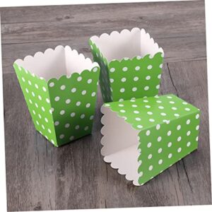 LABRIMP 24pcs Popcorn Boxes Disposable Popcorn Boxes Popcorn Holder Theater Popcorn Boxes Snack Box Carton European and American Green Foldable Snack Boxes Paper Snack Boxes