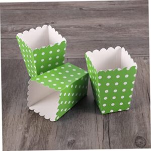 LABRIMP 24pcs Popcorn Boxes Disposable Popcorn Boxes Popcorn Holder Theater Popcorn Boxes Snack Box Carton European and American Green Foldable Snack Boxes Paper Snack Boxes