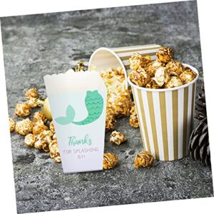 Didiseaon 96 Pcs Popcorn Box Food Containers Disposable Mini Popcorn Boxes Disposable Containers Small Popcorn Boxes Birthday Party Popcorn Boxes Mermaid Popcorn Boxes Baking Wrap Boxes