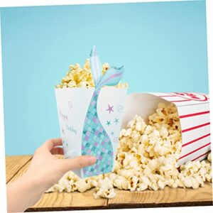 Didiseaon 96 Pcs Popcorn Box Food Containers Disposable Mini Popcorn Boxes Disposable Containers Small Popcorn Boxes Birthday Party Popcorn Boxes Mermaid Popcorn Boxes Baking Wrap Boxes