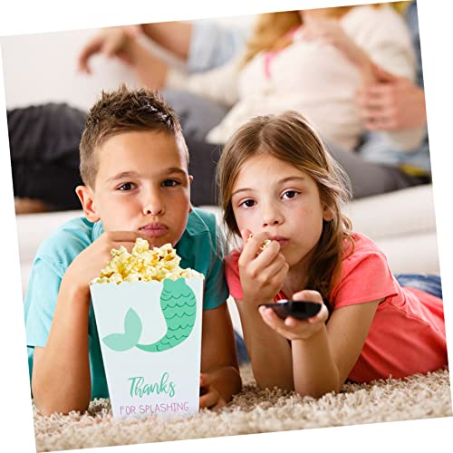 Didiseaon 96 Pcs Popcorn Box Food Containers Disposable Mini Popcorn Boxes Disposable Containers Small Popcorn Boxes Birthday Party Popcorn Boxes Mermaid Popcorn Boxes Baking Wrap Boxes