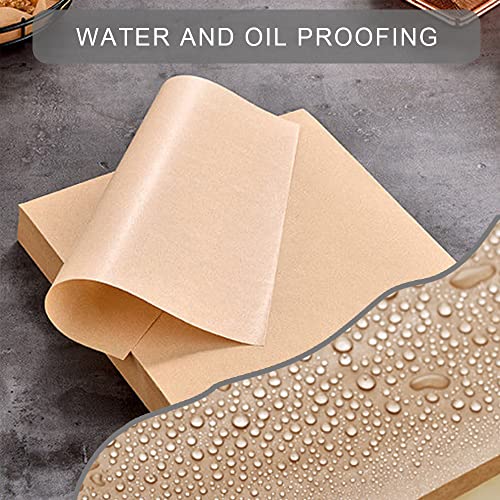 Yuyouqu 100 Sheets Deli Paper Pre Cut Wax Paper Sheets 12 x 12 Inch Disposable Food Basket Liners Grease Proof Sandwich Wrapping Paper Grease Resistant Food Trays Paper Liner Brown