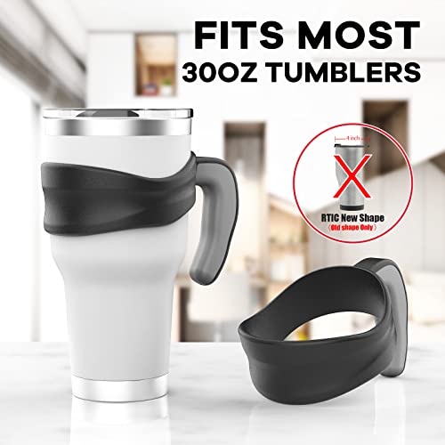 Tumbler Handle Fits for 30 OZ YETI Rambler,Rtic Mug-Previously Design,Sic,OZARK TRAIL & More Tumbler Travel Mug | BPA FREE（Handle Only） (Black B)