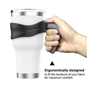 Tumbler Handle Fits for 30 OZ YETI Rambler,Rtic Mug-Previously Design,Sic,OZARK TRAIL & More Tumbler Travel Mug | BPA FREE（Handle Only） (Black B)