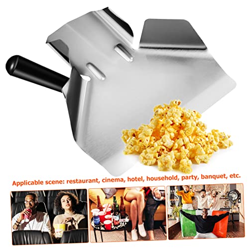 UPKOCH 2pcs Popcorn Shovel Stainless Steel Spoon Candy Popcorn Chip Popcorn Bagger Utility Scooper Stainless Steel Small Spoon Popcorn Machine Supplies Food Dispensing Tool Dry Food Scoop