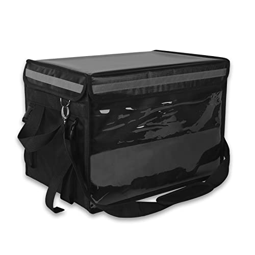 YINFEI Insulated Food Delivery Bag with Fixed Base and Internal Frame,Waterproof Foldable Food Delivery Bag for Catering,Restaurant,Delivery Driver（17" x 13" x 12"）