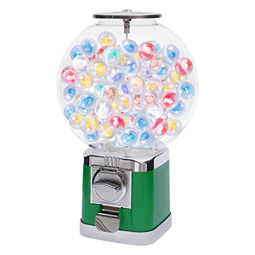 Gumball Machine Big Bubble Gumball Dispenser Machine 1.26in Ball Bulk Vending Machine w/Key Classic Bubble Capsule Toys Candy Dispenser Vending Machine (Green)