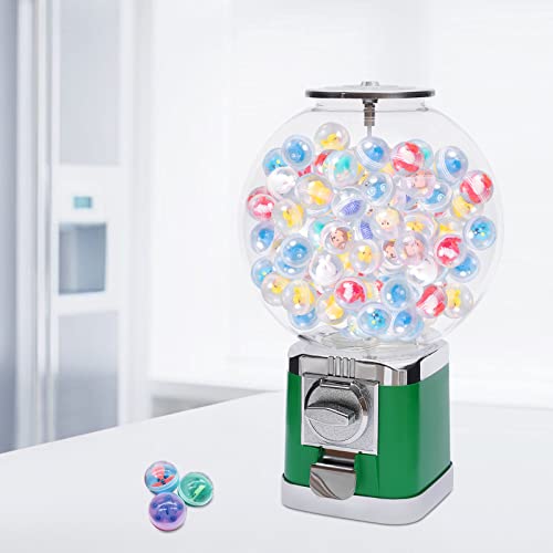 Gumball Machine Big Bubble Gumball Dispenser Machine 1.26in Ball Bulk Vending Machine w/Key Classic Bubble Capsule Toys Candy Dispenser Vending Machine (Green)