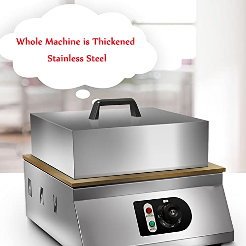 Commercial Electric Souffle Machine, Dorayaki Pancake Souffle Maker Machine, Temperature Range: 50-250°, with Stainless Steel Cover, for Restaurants, Bakeries, Dessert Shops