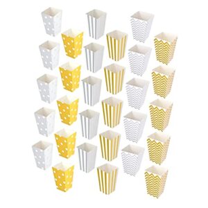 Cabilock 30pcs Popcorn Boxes Popcorn Box Cardboard Popcorn Box Paper Chicken Box Paper Candy Container Snack Container Candy Containers Popcorn Containers Vertical Stripe Boxes Party Supply