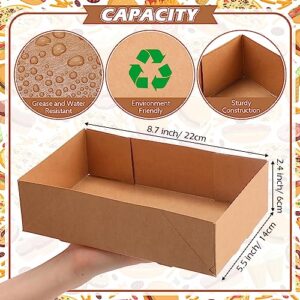 Seajan 50 Pack 40oz Disposable Food Box and 100 Pcs Sandwich Wrapping Paper Kraft Paper Food Tray Paper Food Containers Paper Trays for Food Foldable Fast Food Holders Greaseproof Liners for Snack