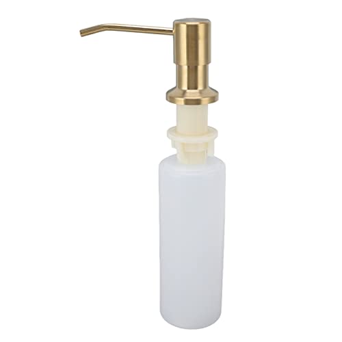 Soap Dispenser for Kitchen Sink,300ml Sink Soap Dispenser,Stainless Steel Bathroom & Kitchen 360° Rotation Sink Soap Dispenser for Hand Sanitizer & Dish Soap(Gold)