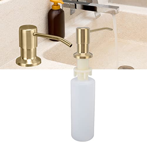 Soap Dispenser for Kitchen Sink,300ml Sink Soap Dispenser,Stainless Steel Bathroom & Kitchen 360° Rotation Sink Soap Dispenser for Hand Sanitizer & Dish Soap(Gold)