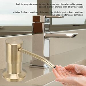 Soap Dispenser for Kitchen Sink,300ml Sink Soap Dispenser,Stainless Steel Bathroom & Kitchen 360° Rotation Sink Soap Dispenser for Hand Sanitizer & Dish Soap(Gold)