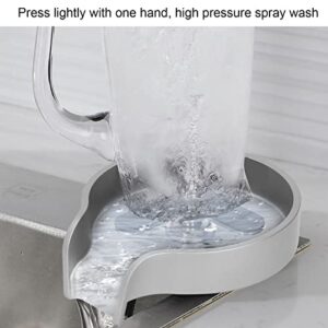 Glass Rinser, High Pressure Stainless Steel Sink Glass Washer Five Hole Nozzle All Round Spray for Kitchen (Silver)