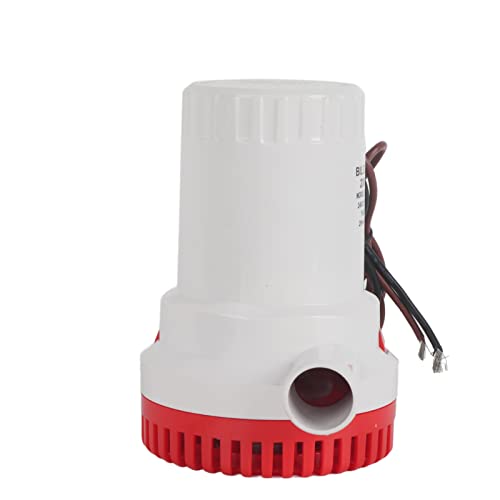 Bilge Pump 2000 GPH, Non Vibration Silent Free Operation Bilge Pump Micro for Marine Sewage (24V)