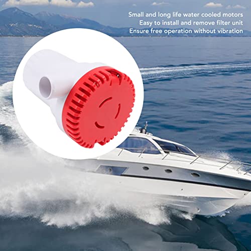 Bilge Pump 2000 GPH, Non Vibration Silent Free Operation Bilge Pump Micro for Marine Sewage (24V)