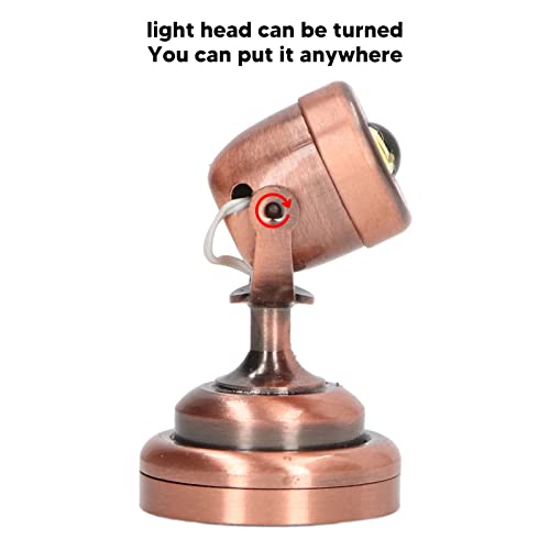 CUTULAMO Dollhouse Lamp, Miniature Light Fine Workmanship Delicate Long Life Span 1:12 for Decoration(Bronze Color)