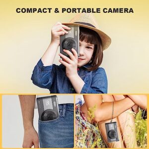 4K Compact Digital Camera for Photography and Video 4K 48MP Vlogging Camera for YouTube with 3” FHD Screen 18X Digital Zoom Point and Shoot Camera Mini Travel Camera with 32GB SD Card, 2 Batteries