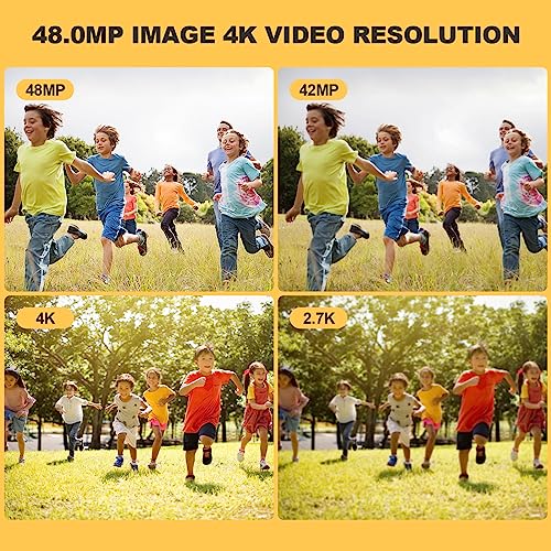 4K Compact Digital Camera for Photography and Video 4K 48MP Vlogging Camera for YouTube with 3” FHD Screen 18X Digital Zoom Point and Shoot Camera Mini Travel Camera with 32GB SD Card, 2 Batteries