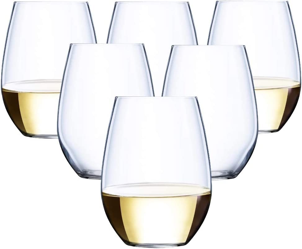 24 piece Stemless Unbreakable Crystal Clear Plastic Wine Glasses Set of 24 (10 Ounces)