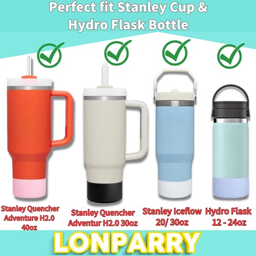 2-Pack Silicone Boot for Stanley 40 30 oz Quencher Adventure Tumbler, Bottom Boot for Stanley IceFlow 30 20 oz, Stanley Cup Protector Sleeve Cover Boots for Stanley Accessories Clear