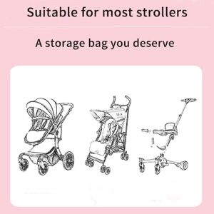 Adjustable baby stroller organizer bag with cup holders,Transparent visible phone Pocket and in front zipper pocket, Caddy Stroller bag, Stroller pouch Fits for Stroller,Baby Jogger,Pet Stroller (Owl)