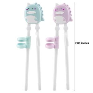 PandaEar 2 Pairs Kid Chopsticks, Dinosaur Children Learning Practice Chopsticks for Beginners Toddler